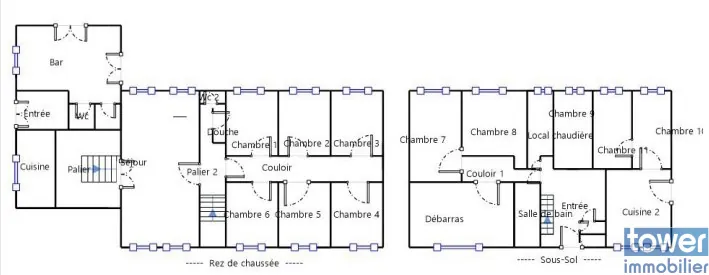 Grande propriété en Dordogne avec 11 chambres, terrain arboré et potentiel pour activité de chambres d'hôtes ou profession libérale 