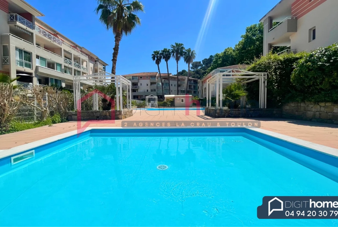 Appartement T2 avec terrasse, garage, piscines et tennis à Cagnes-sur-Mer 