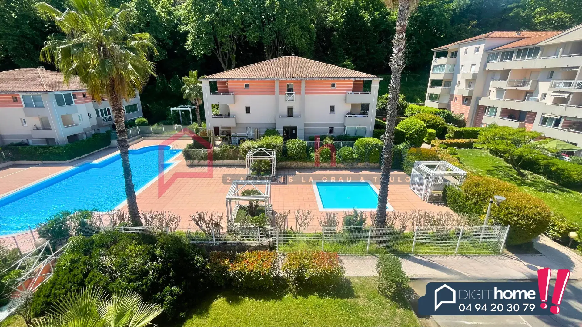 Appartement T2 avec terrasse, garage, piscines et tennis à Cagnes-sur-Mer 