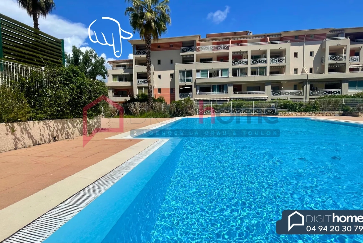 Appartement T2 avec terrasse, garage, piscines et tennis à Cagnes-sur-Mer 