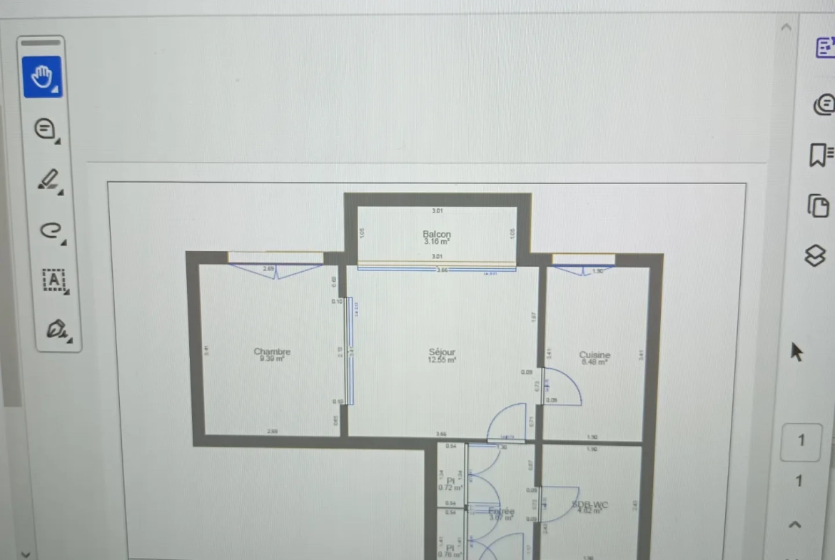 Appartement 2 pièces avec vue sur la Seine à L'Île-Saint-Denis 