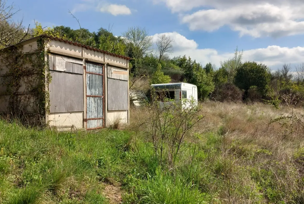 Terrain en restanques avec petit maset à Villemagne l'argentiere 34600 