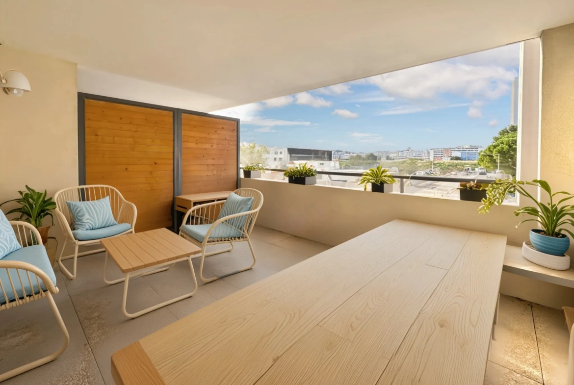 Appartement T3 lumineux avec grande terrasse à La Capelette, Marseille 
