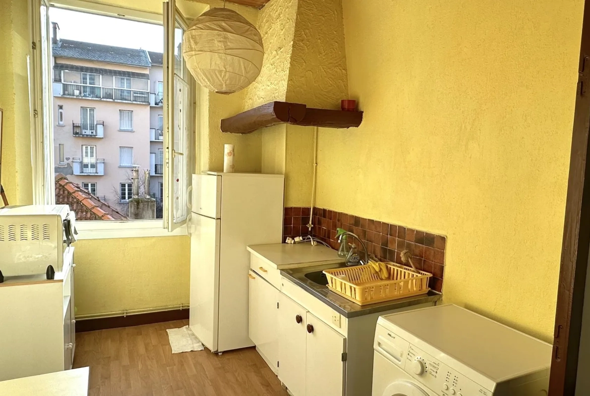 Appartement T2 traversant de 35,3 m² à Grenoble avec cave et galetas 