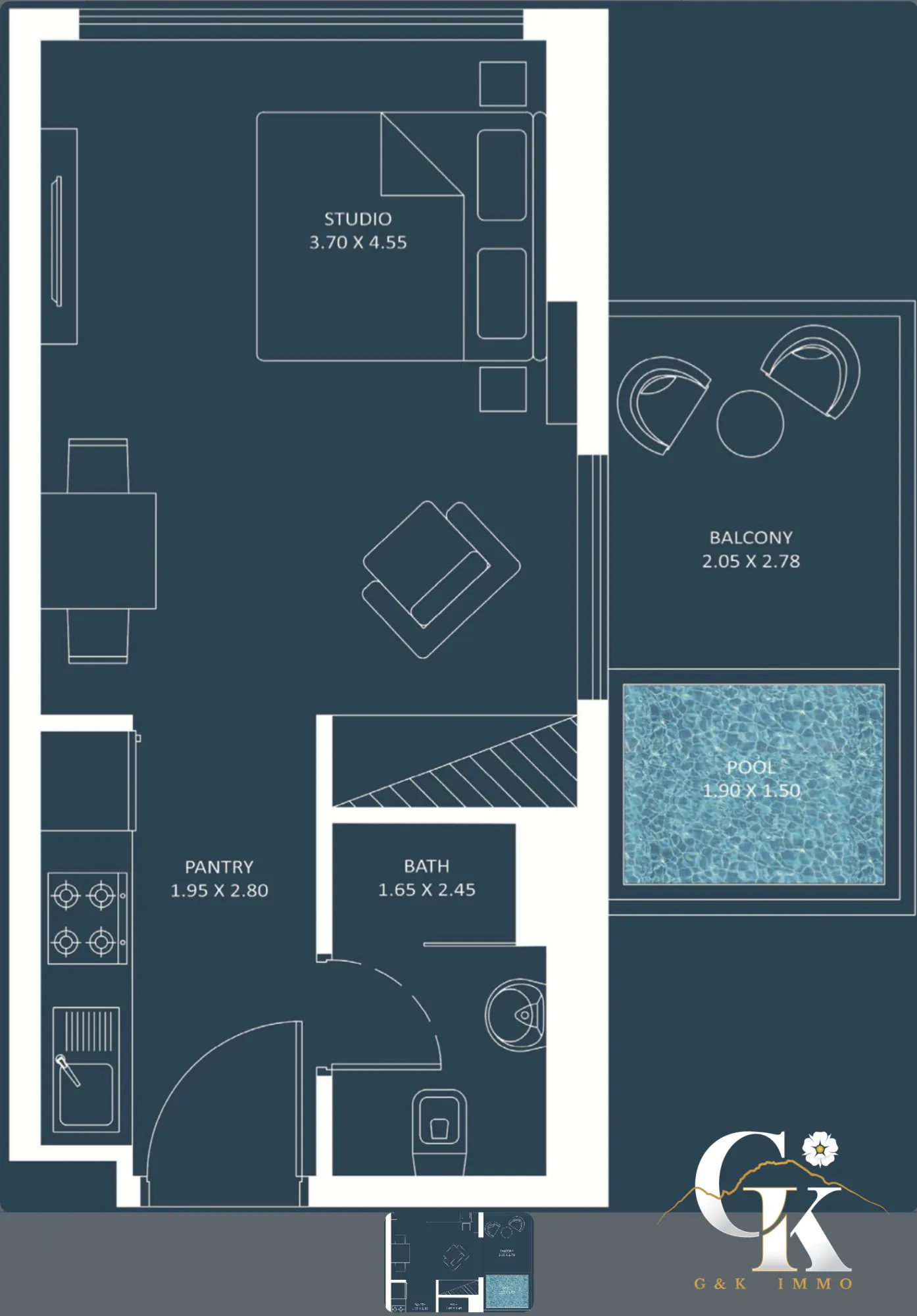 Studio haut de gamme à vendre à Dubaï – Vue dégagée, résidence sécurisée 