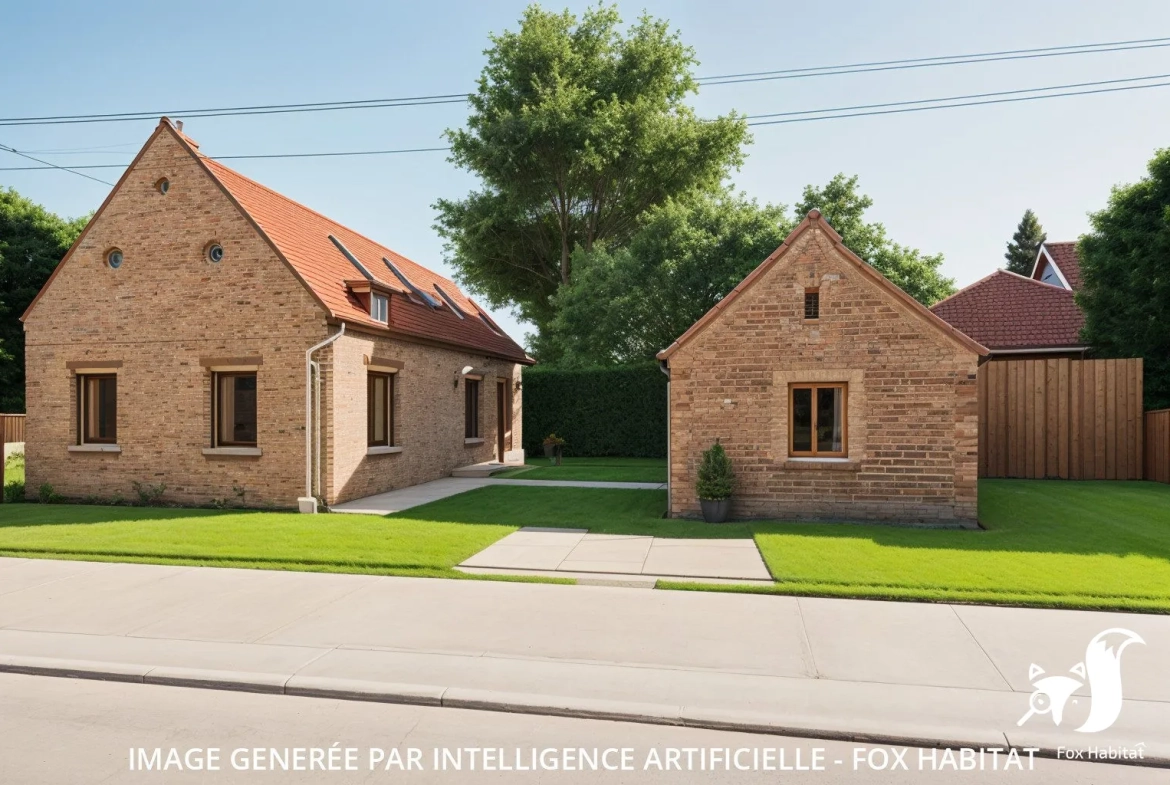 Longère individuelle à Bersée en Pévèle avec dépendances et jardin 