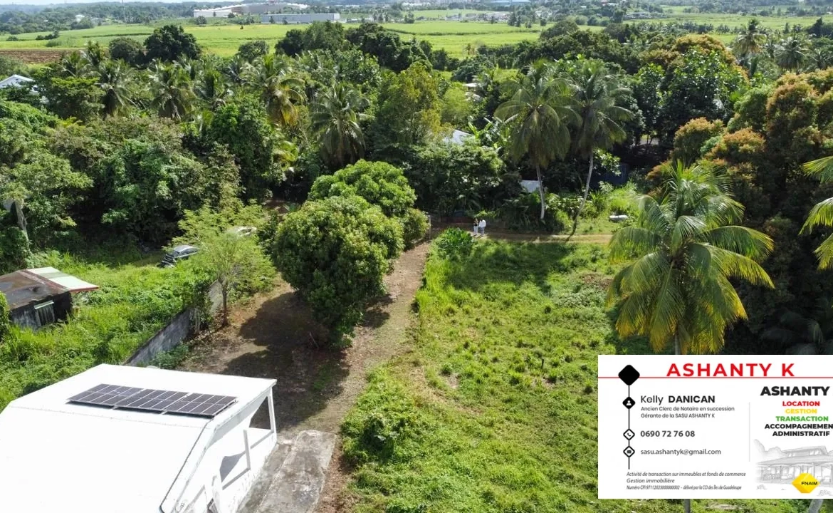 Terrain de 1860 m² à Belle Plaine, Abymes, idéal pour projets résidentiels ou immobiliers 