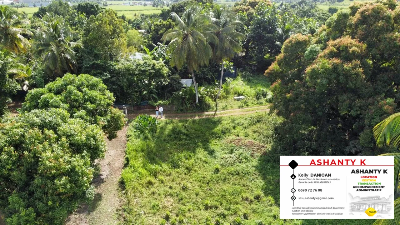 Terrain de 1860 m² à Belle Plaine, Abymes, idéal pour projets résidentiels ou immobiliers 