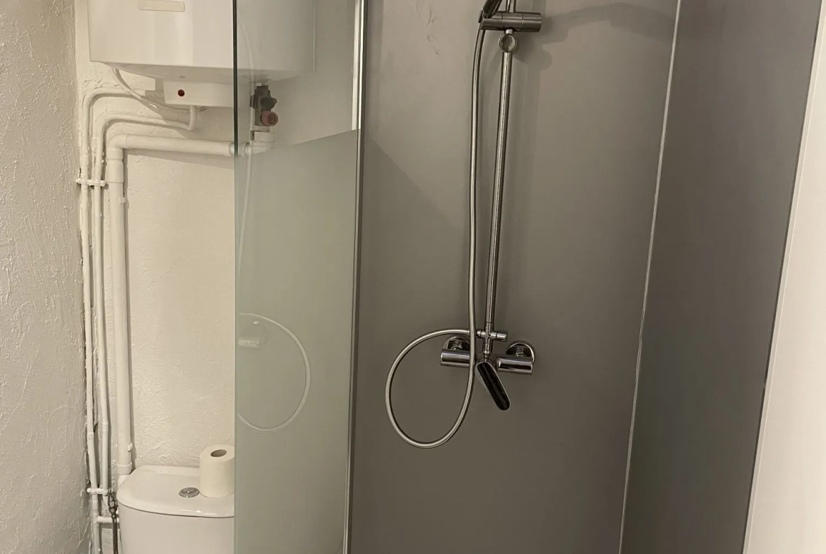Salle_d_eau_appartement_36m²_Béziers_centre_ville Appartement T1 rénové 35,35 m² à Béziers - Dernier étage avec vue 