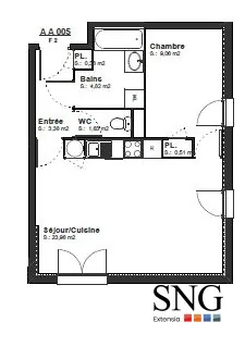 Appartement 2 pièces à vendre à Coutances – Opportunité d'investissement locatif 