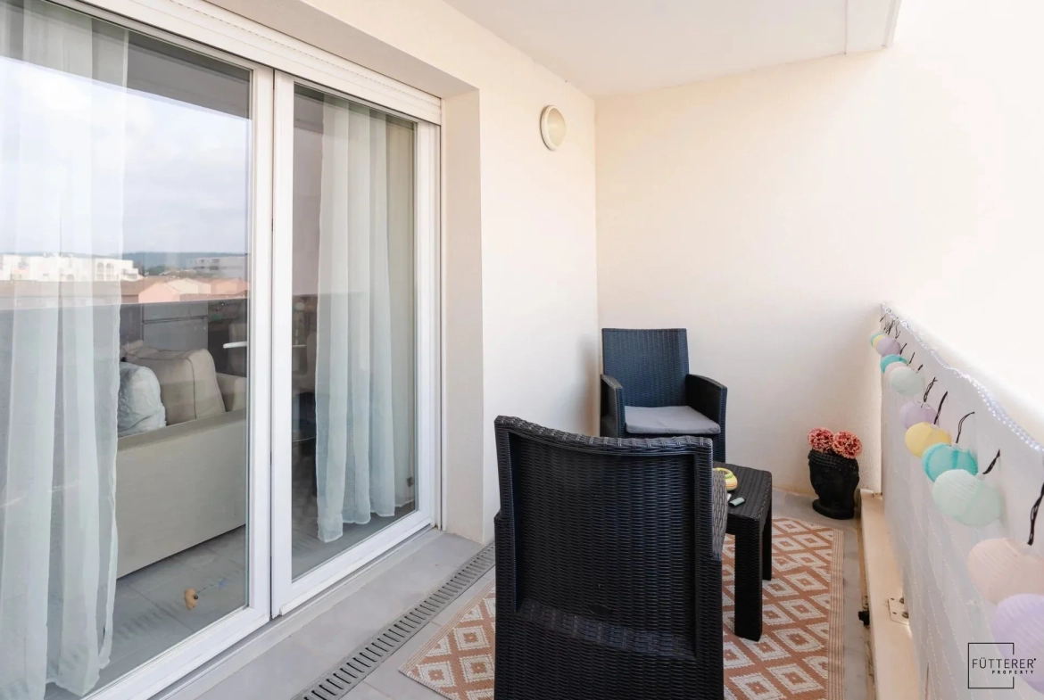 Appartement 2 pièces avec balcon à vendre à Narbonne, résidence sécurisée 