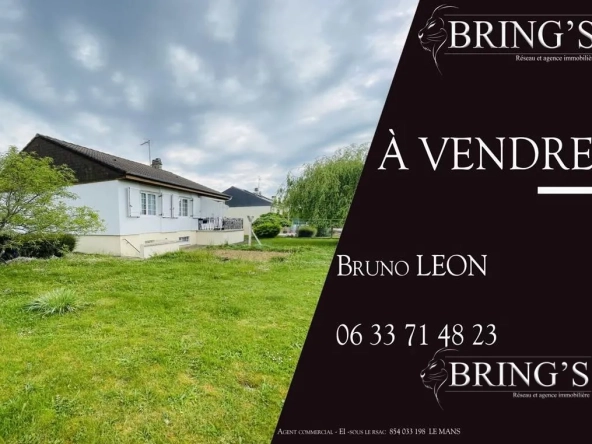 Maison familiale à vendre à Saint-Paterne-Le Chevain – 81,88 m² avec jardin