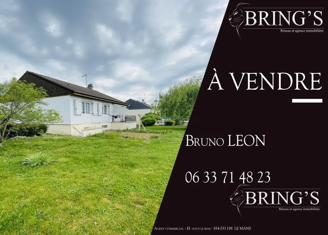Maison familiale à vendre à Saint-Paterne-Le Chevain – 81,88 m² avec jardin 