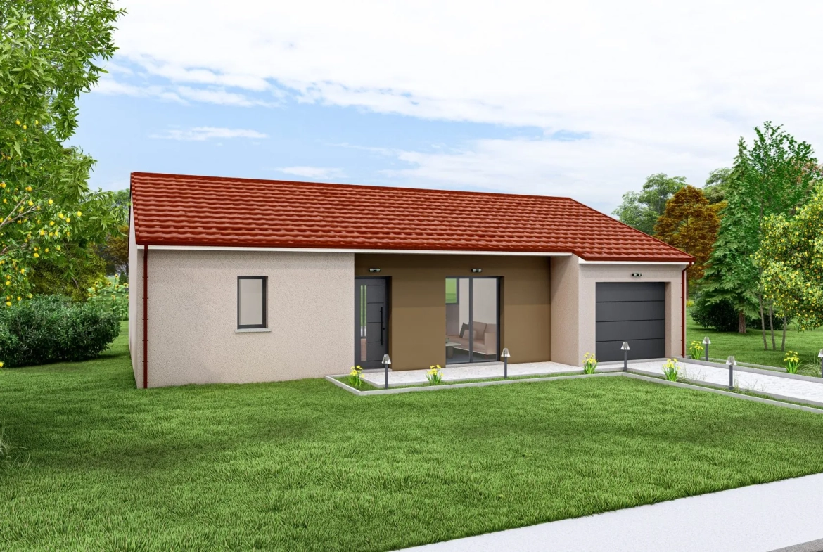 Maison neuve à construire à Nogent – Modèle CEDRUS, 2 chambres, garage, prestations modernes 
