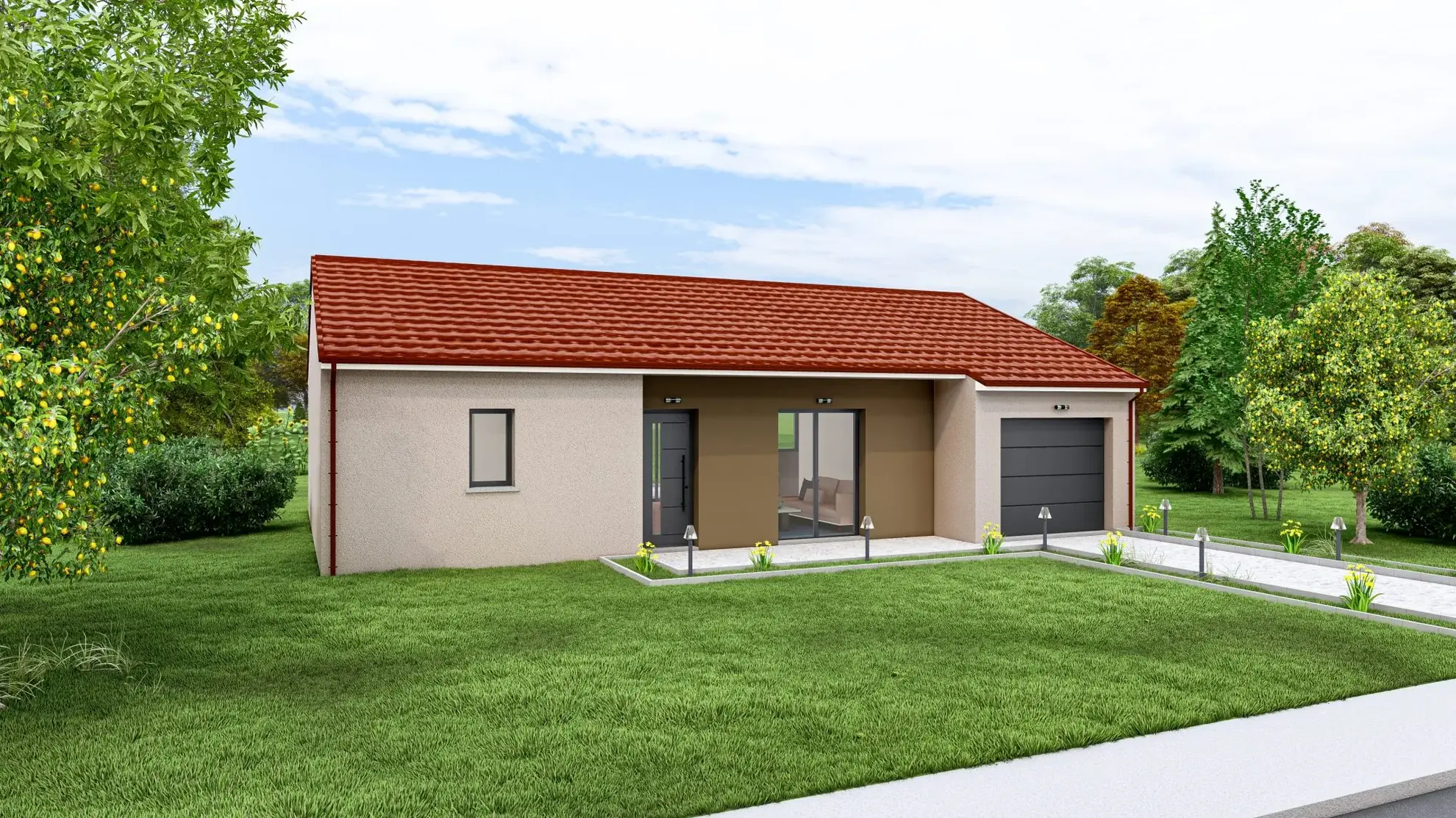 Maison neuve à construire à Nogent – Modèle CEDRUS, 2 chambres, garage, prestations modernes 