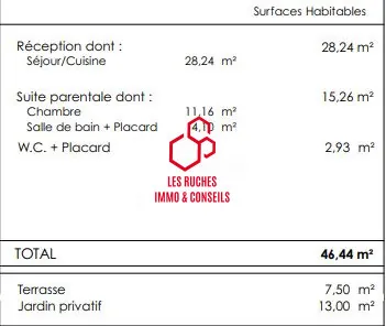 Appartement à vendre à Melun avec terrasse et jardin privé de 46,45 m² 