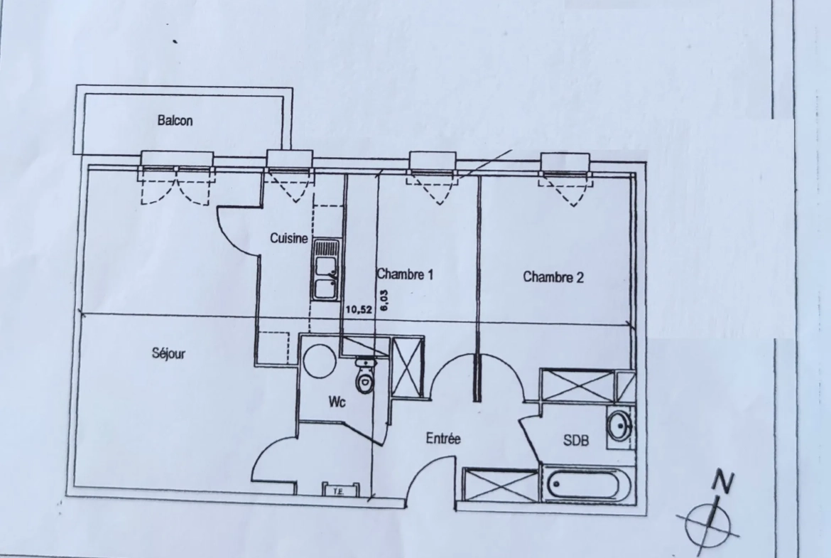 Appartement T3 de 61,65 m² à Saint-Quentin – Investissement locatif avec parking 
