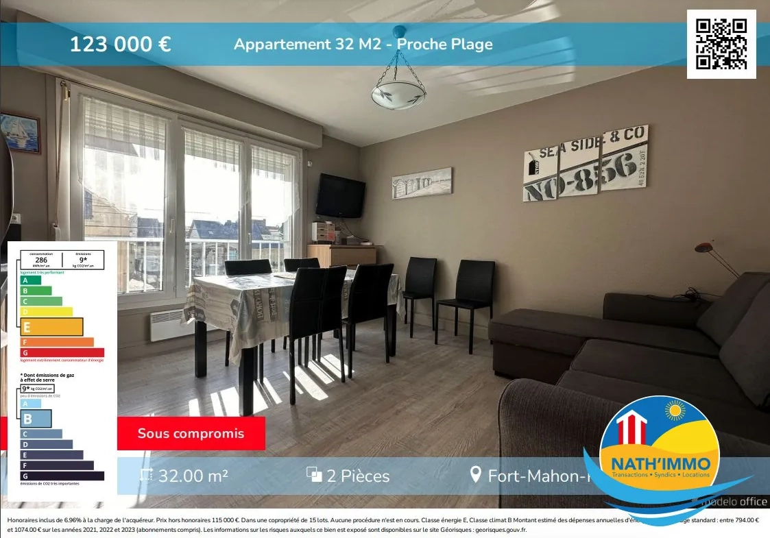Appartement de 32 m² à Fort-Mahon-Plage - Proche de la plage avec parking 