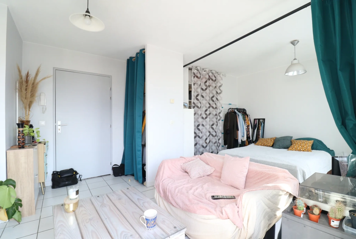 Grand studio lumineux avec balcon et garage à Grenoble 