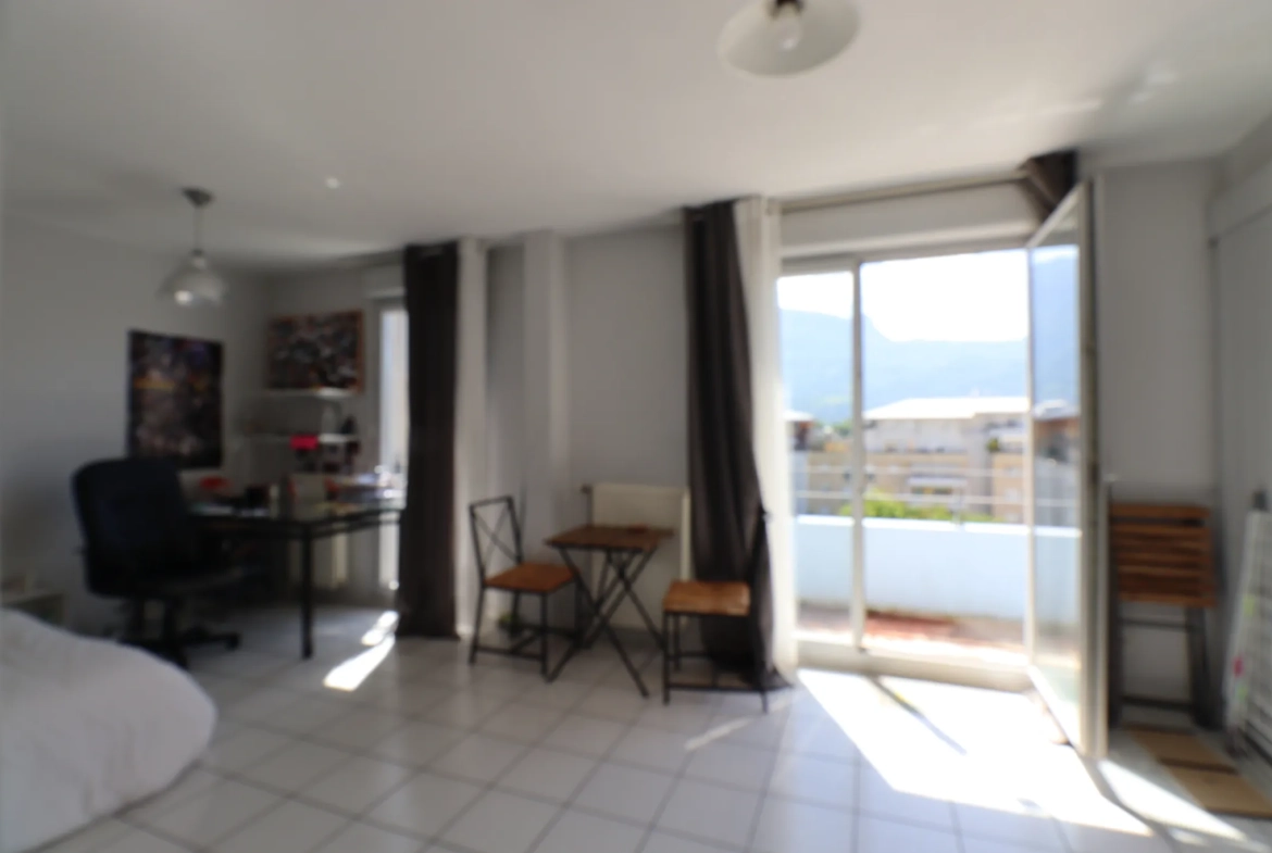 Grand studio lumineux avec balcon et garage à Grenoble 