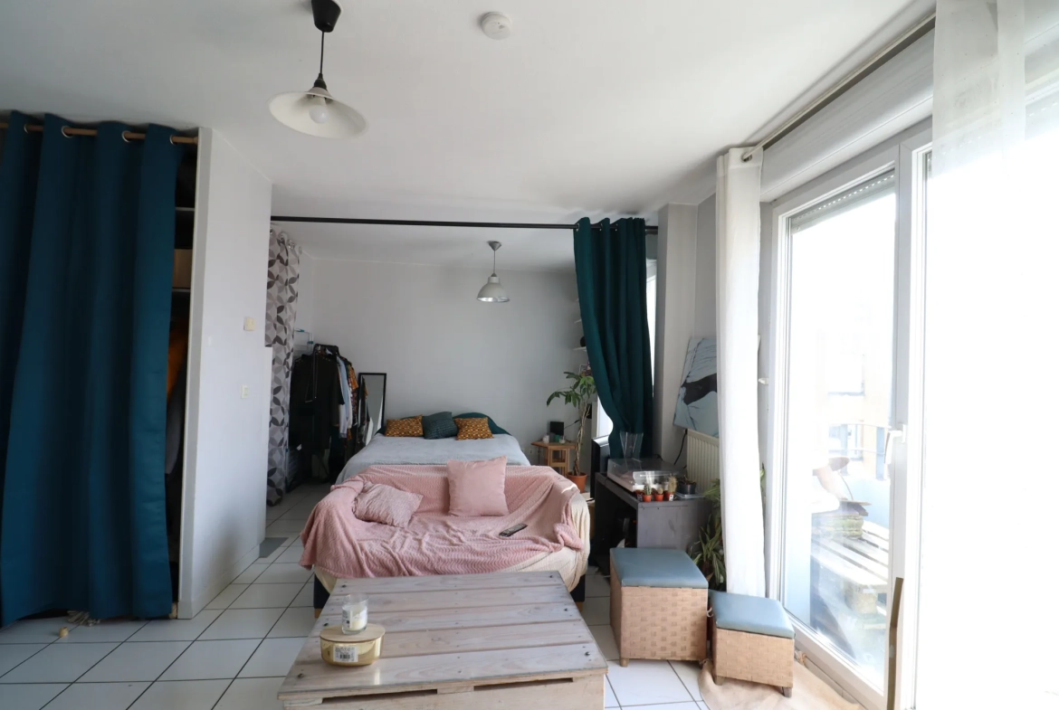 Grand studio lumineux avec balcon et garage à Grenoble 