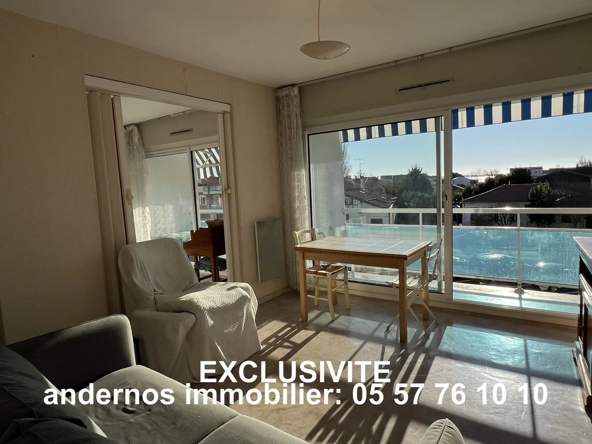 Appartement T2 en centre-ville d'Andernos avec balcon, vue dégagée 