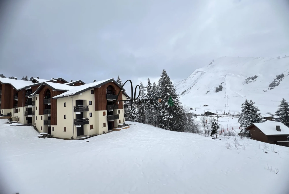 La vue depuis le balcon Appartement meublé de 27,20 m² avec vue sur les montagnes à Manigod 