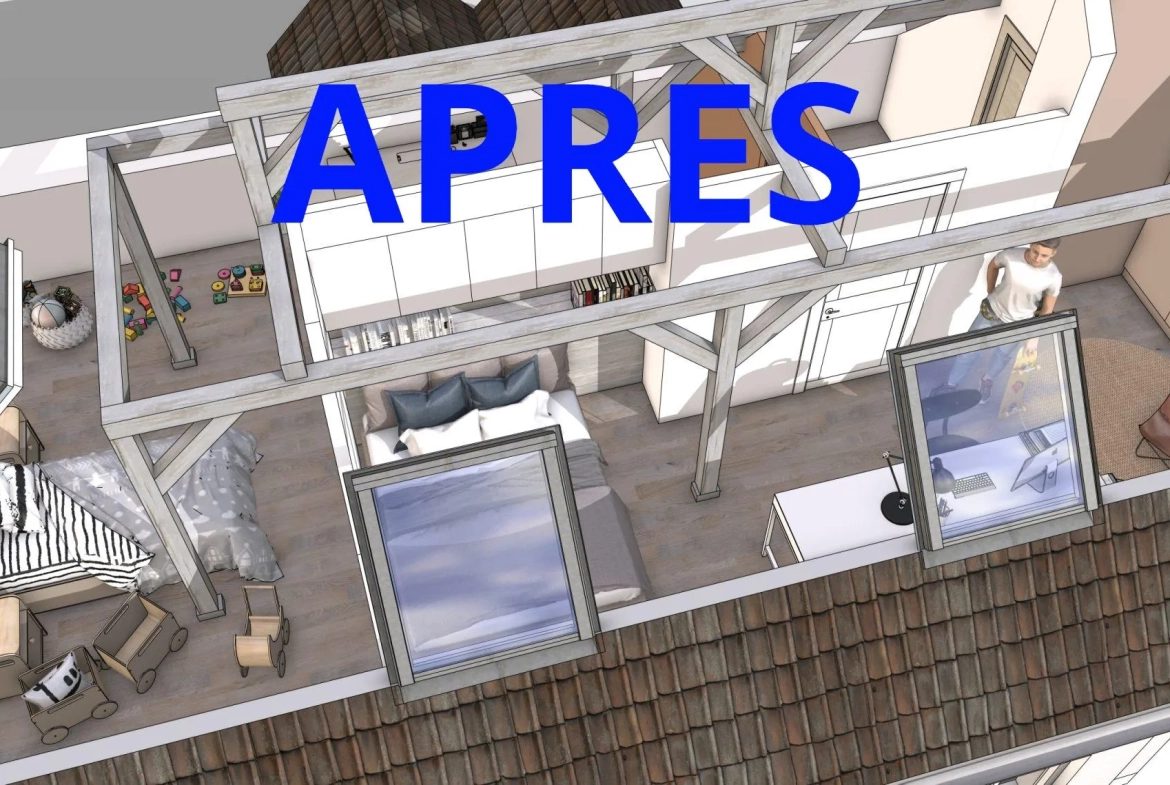 CREATION DE 2 BELLES CHAMBRES  Spacieux Duplex à Erstein avec potentiel de rénovation et vue dégagée 