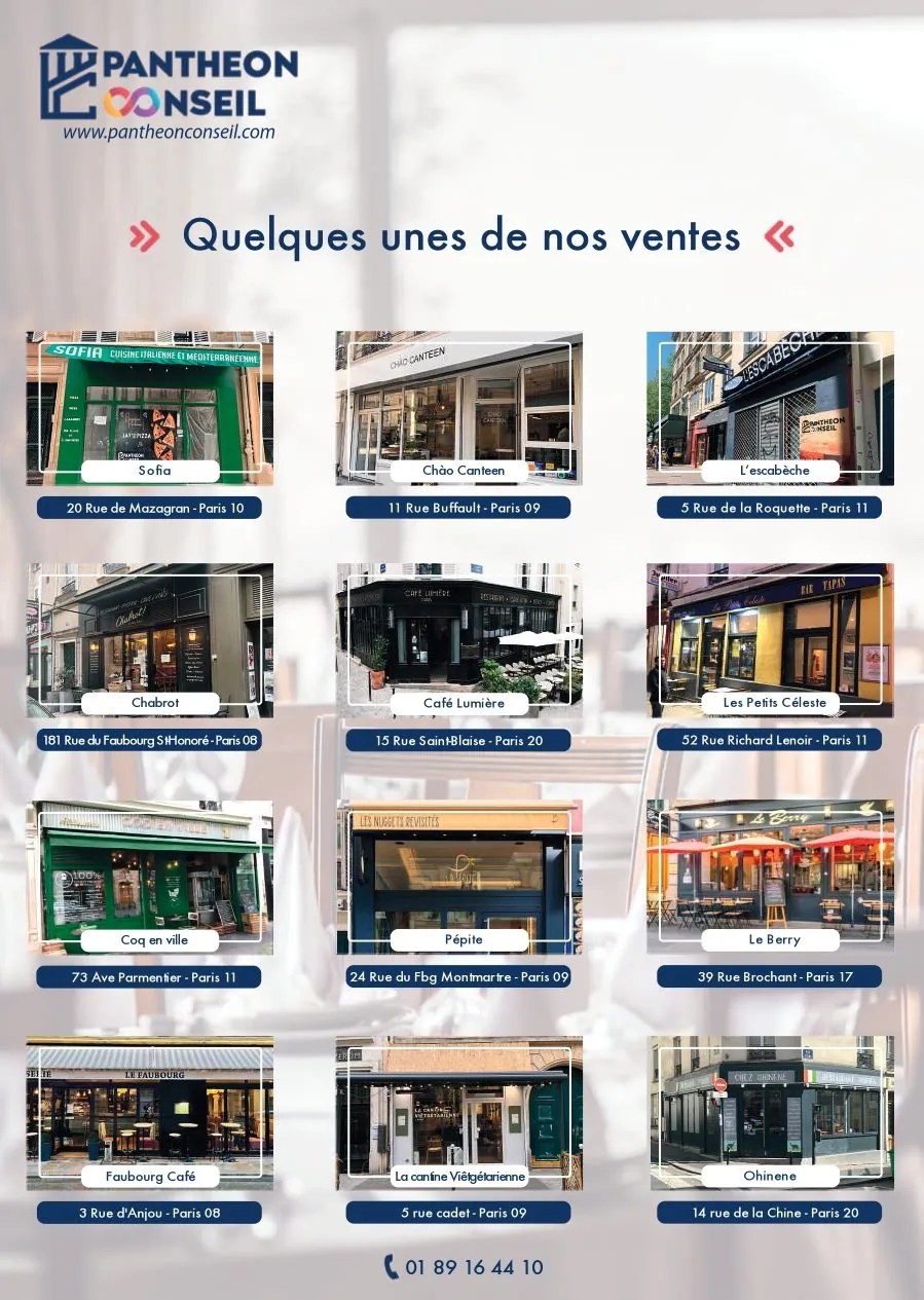 À vendre restaurant clé en main dans le 16ème arrondissement de Paris 