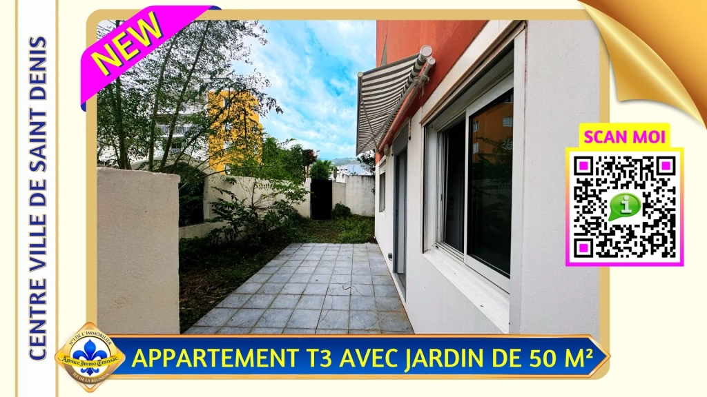 Appartement 3 pièces avec jardin privé à Saint-Denis, 61 m²