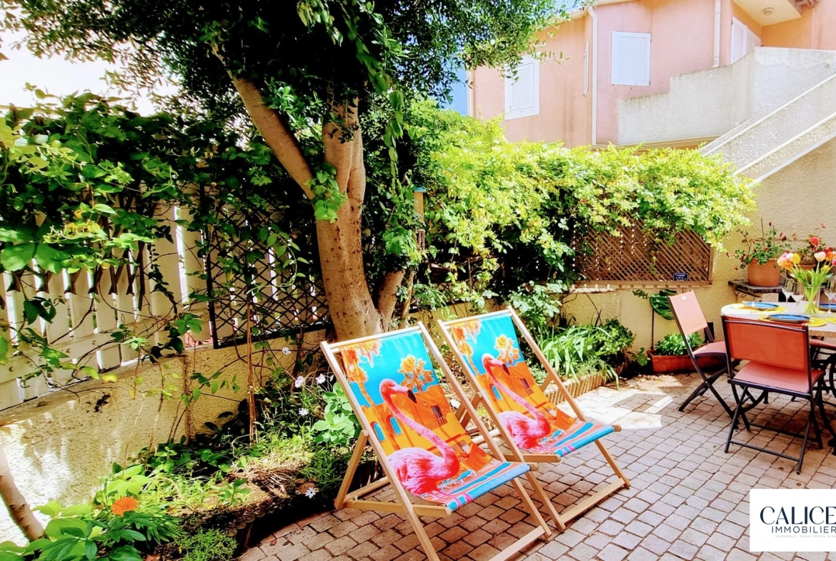 Appartement T2 à vendre à Sète à 400m de la plage avec jardin privé 