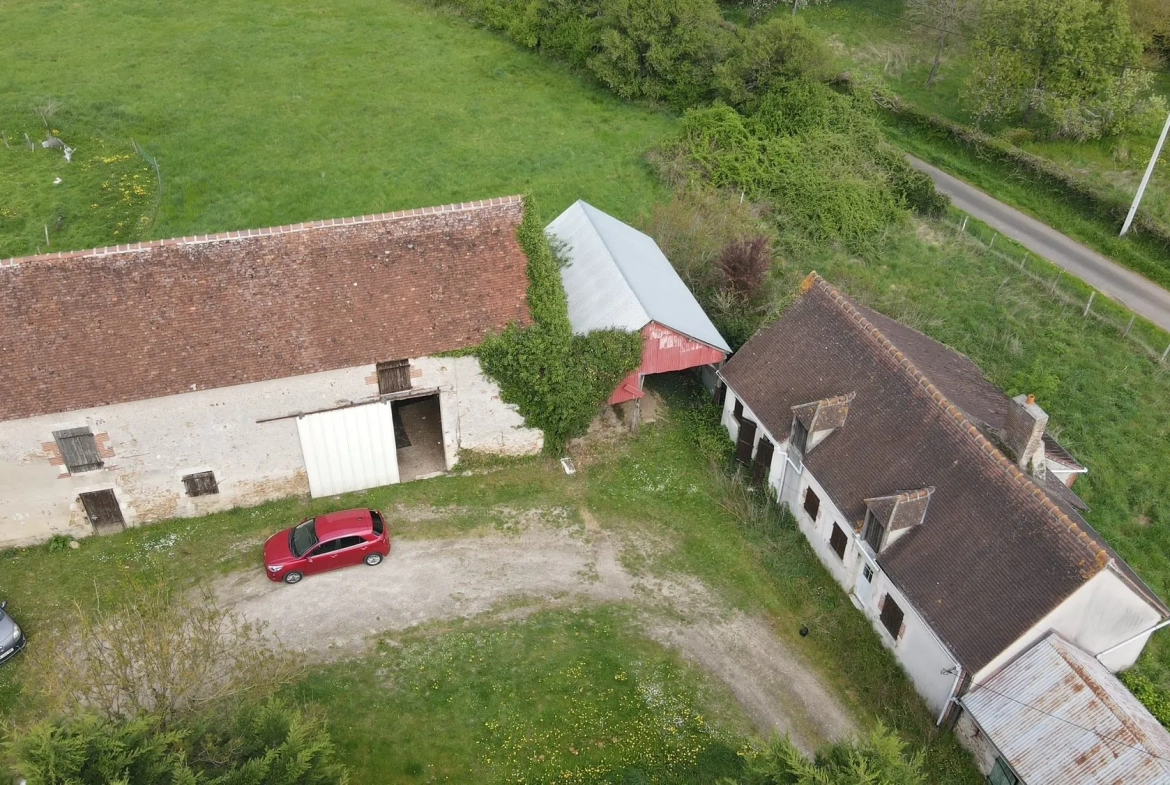 Fermette à rénover avec dépendances et grand terrain à Gien 