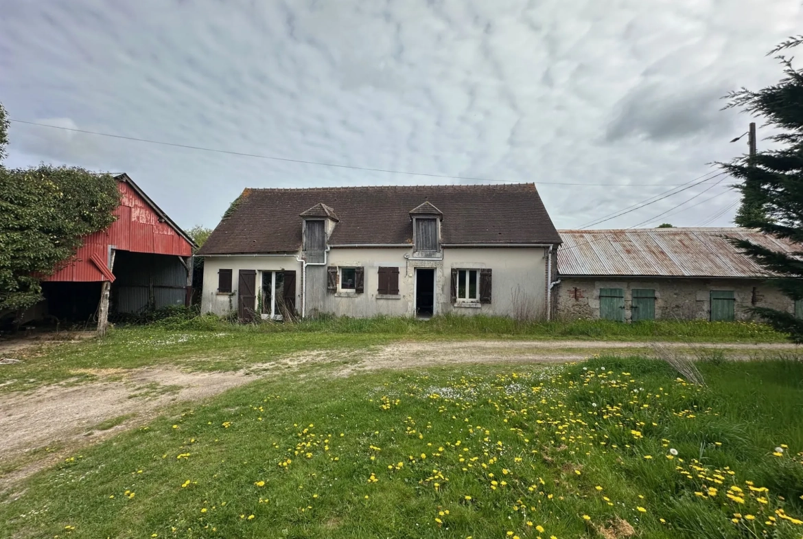 Fermette à rénover avec dépendances et grand terrain à Gien 