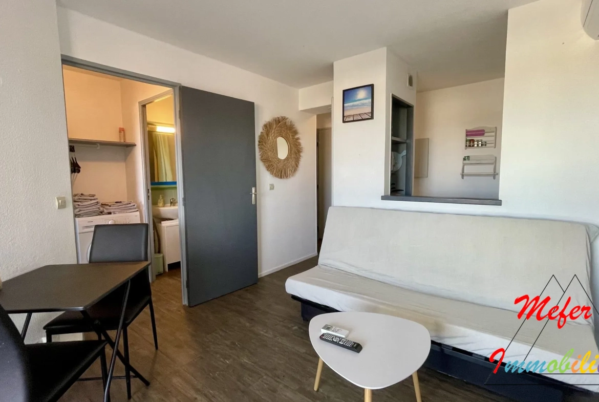 Appartement 2 pièces avec terrasse, piscine et vue sur Canigou à Canet-en-Roussillon 