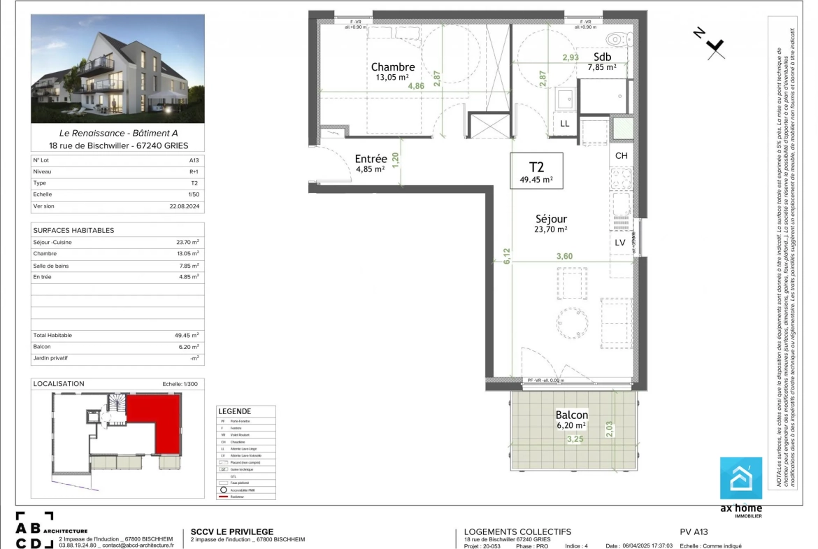 Appartement 2 pièces à vendre à Gries – Terrasse et parking inclus 