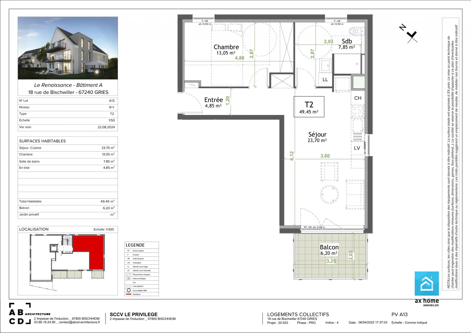 Appartement 2 pièces à vendre à Gries – Terrasse et parking inclus 