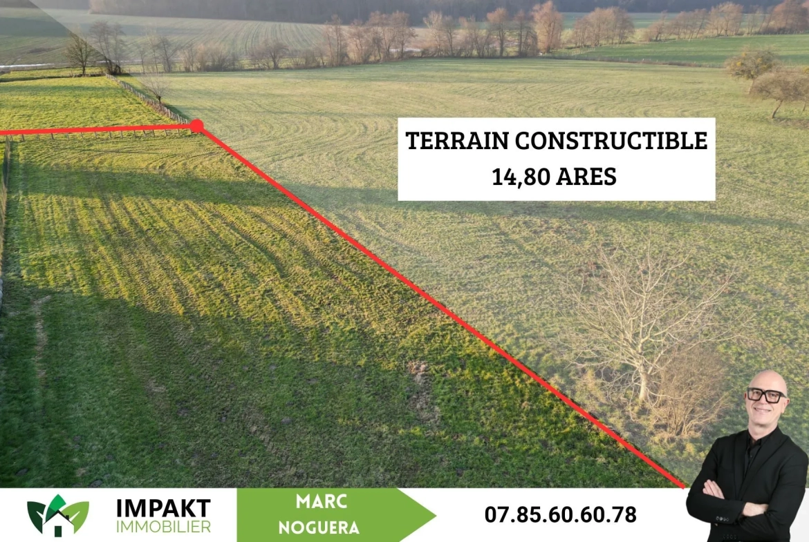 Terrain constructible de 1480 m² à Valdieu-Lutran, proche de Mulhouse 