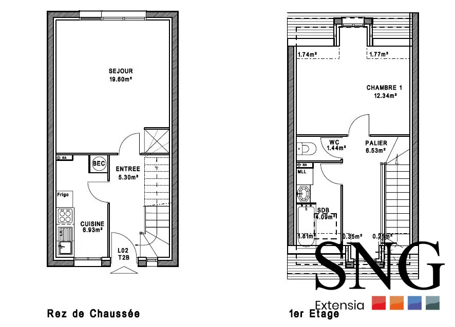 Maison T2 avec jardin et parking privé à Rouxmesnil-Bouteilles 