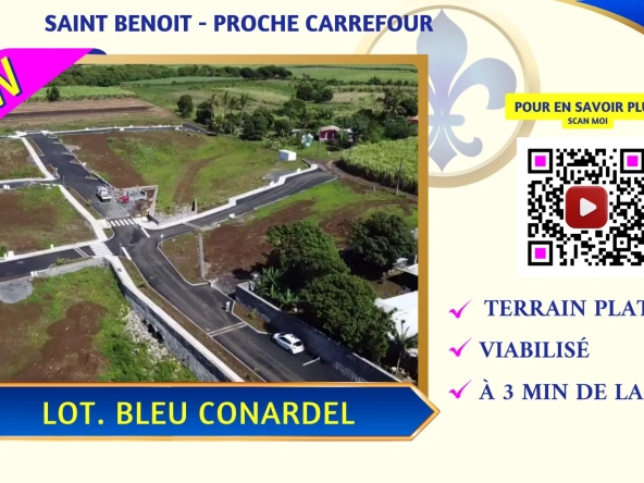 Terrain constructible de 395 m² à Saint-Benoît, emplacement privilégié