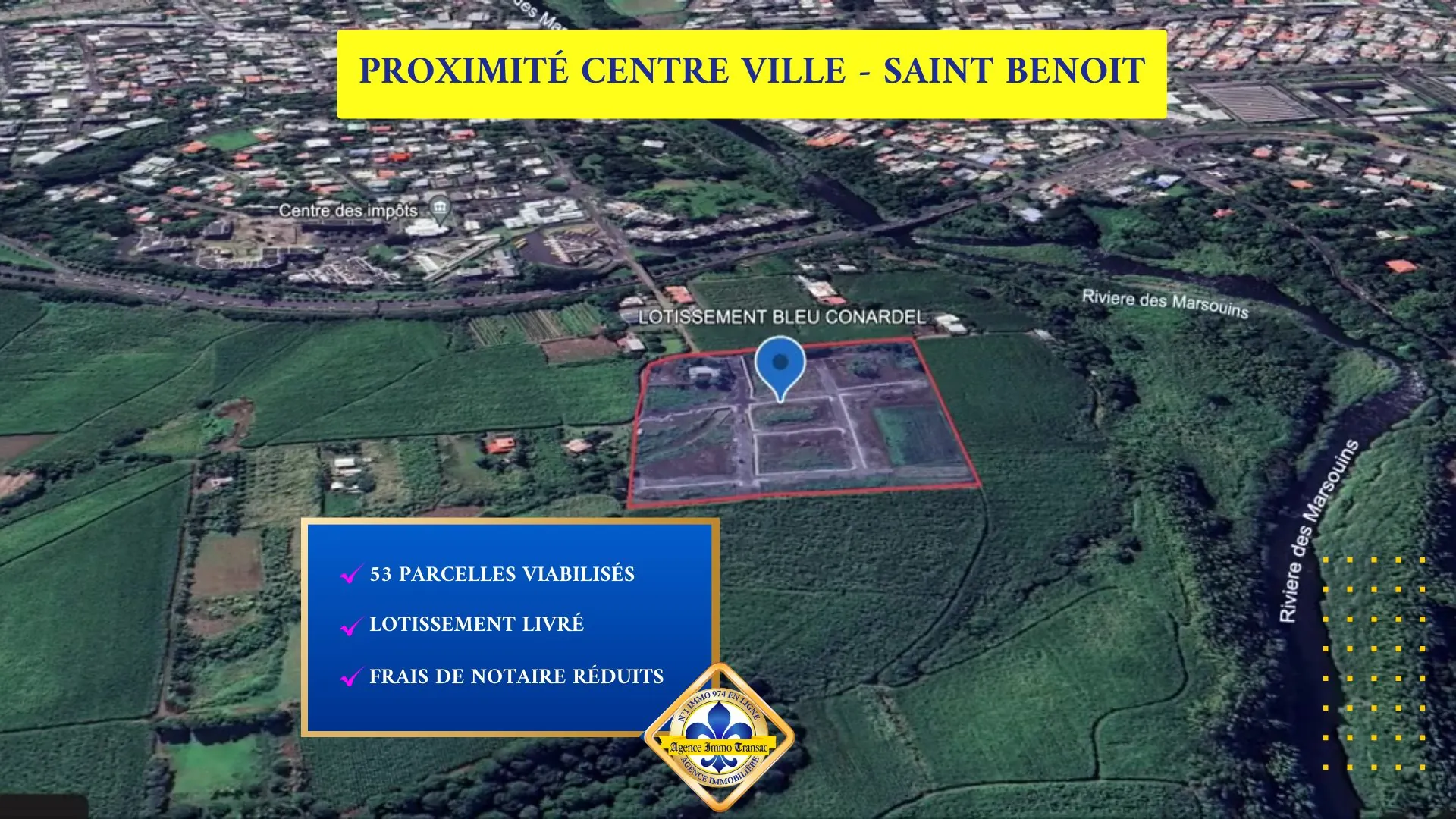 Terrain constructible de 395 m² à Saint-Benoît, emplacement privilégié 