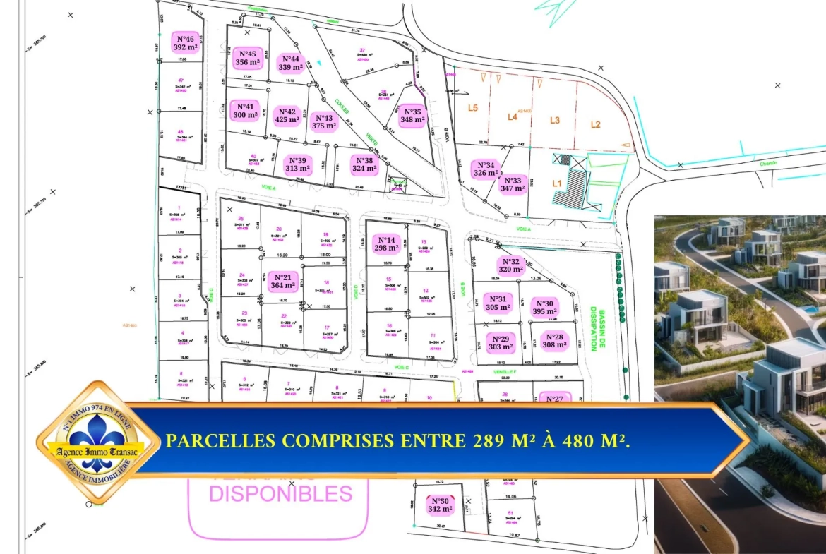 Terrain constructible de 395 m² à Saint-Benoît, emplacement privilégié 