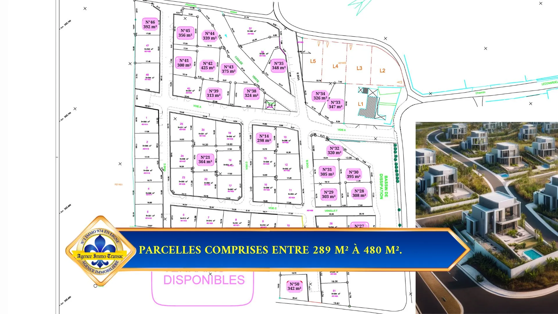 Terrain constructible de 395 m² à Saint-Benoît, emplacement privilégié 