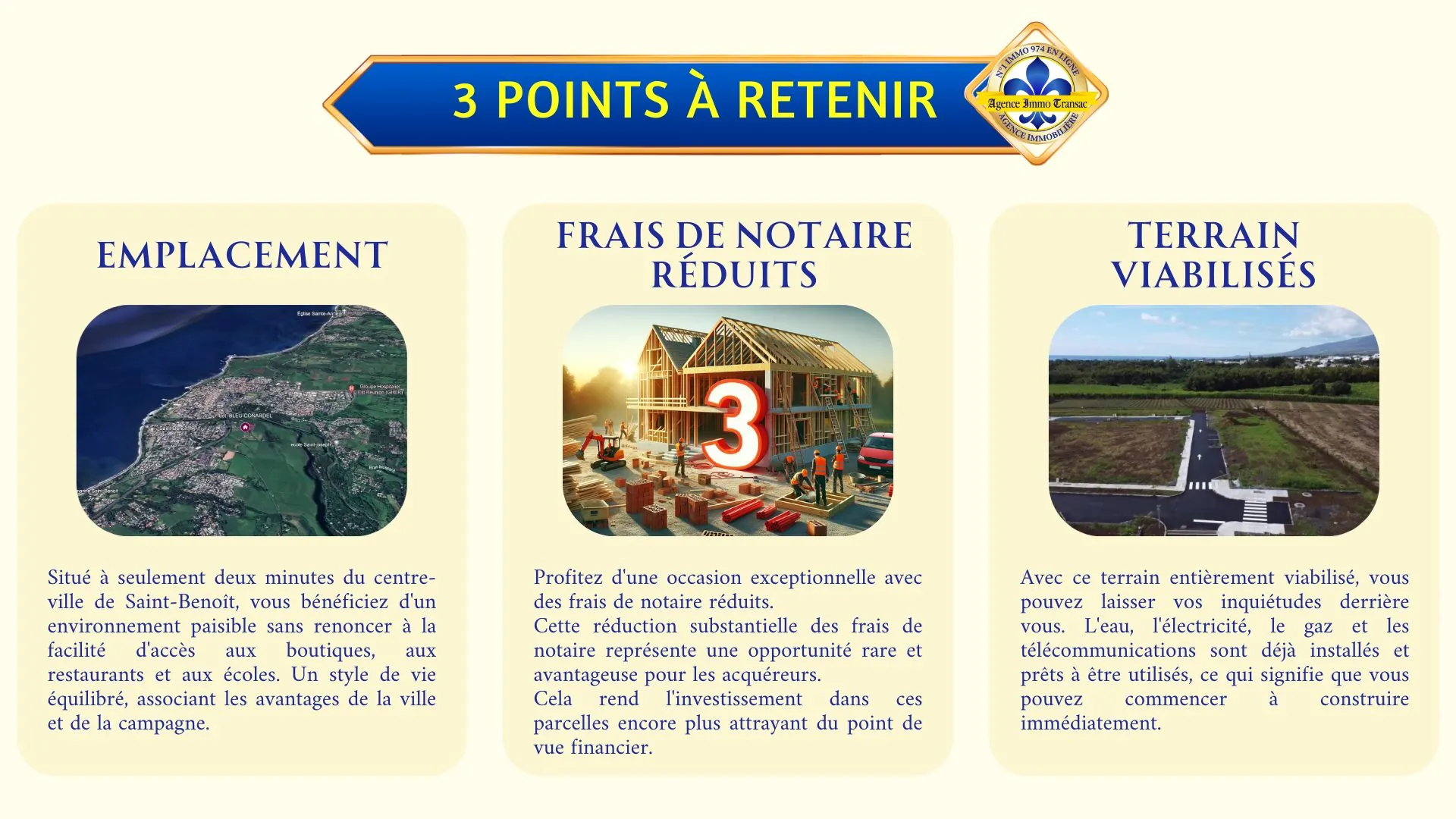 Terrain constructible de 395 m² à Saint-Benoît, emplacement privilégié 