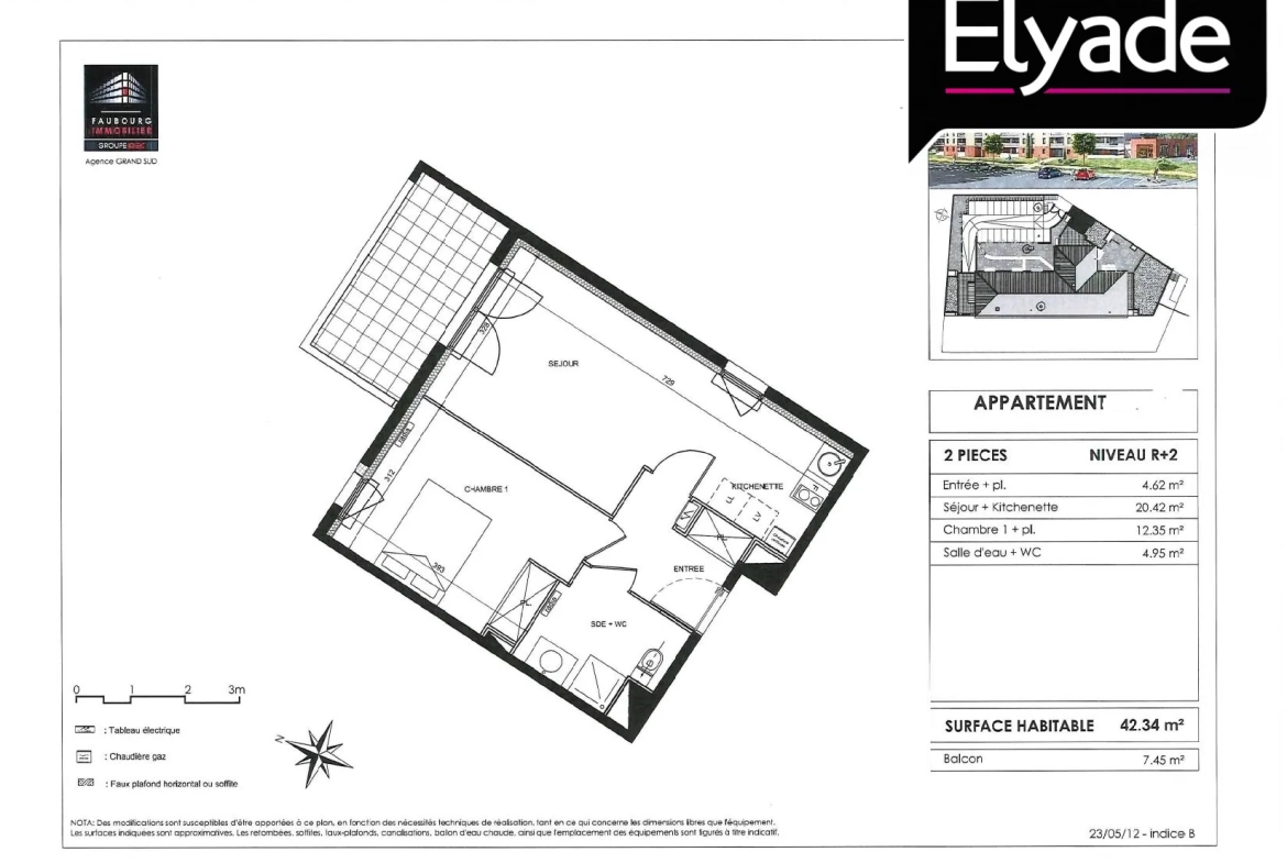 Appartement T2 à vendre à Escalquens, vue verte, parking privé et bail en cours 