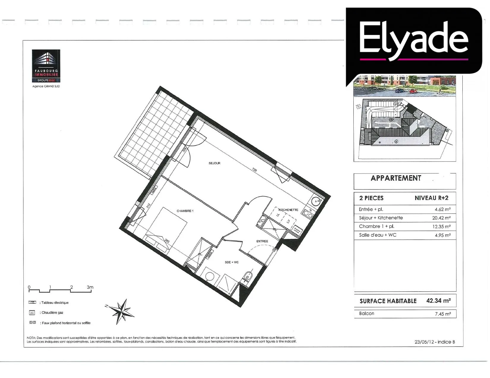 Appartement T2 à vendre à Escalquens, vue verte, parking privé et bail en cours 