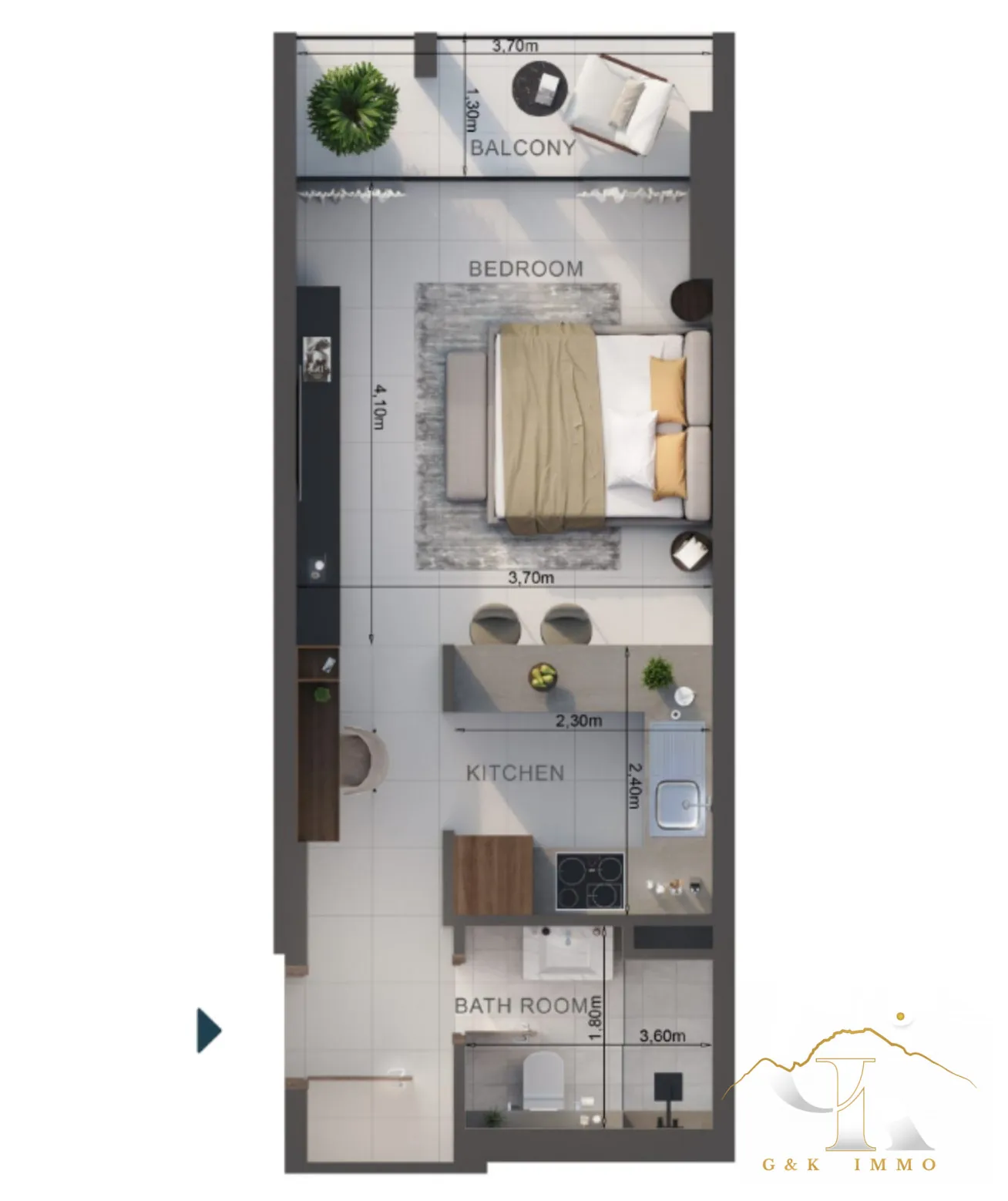 Studio neuf avec balcon et piscine à Dubai - Opportunité unique 2026 