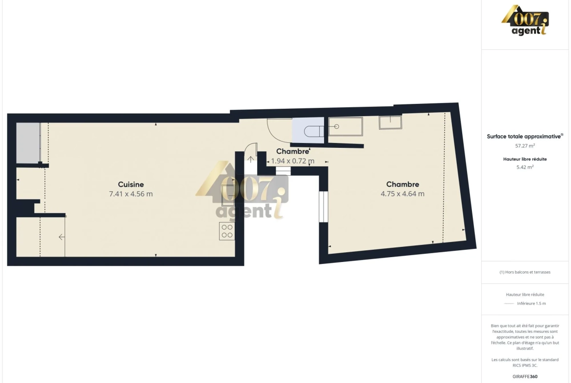 Appartement meublé à vendre au dernier étage à Valgelon-La-Rochette 