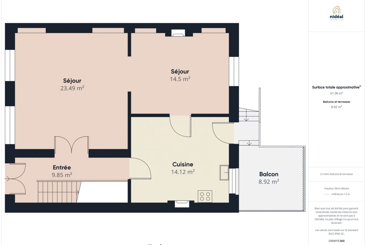 Maison semi-individuelle de 122m² avec 3 chambres à Ferrière-la-Grande 
