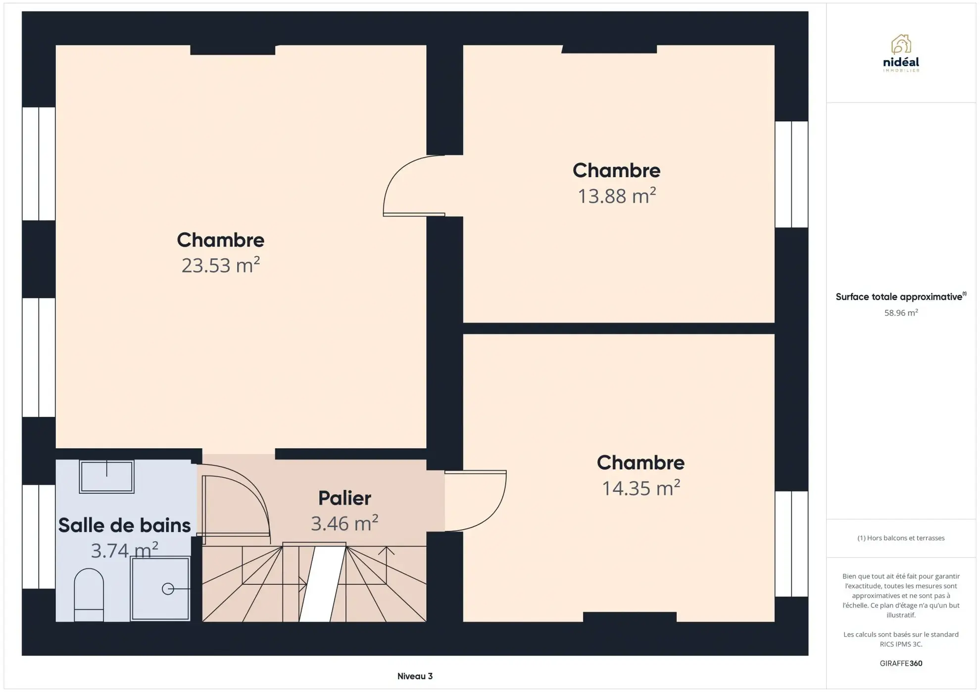 Maison semi-individuelle de 122m² avec 3 chambres à Ferrière-la-Grande 