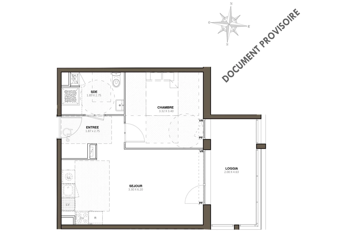 Appartement neuf T2 à Marseille 14e avec terrasse et parking 